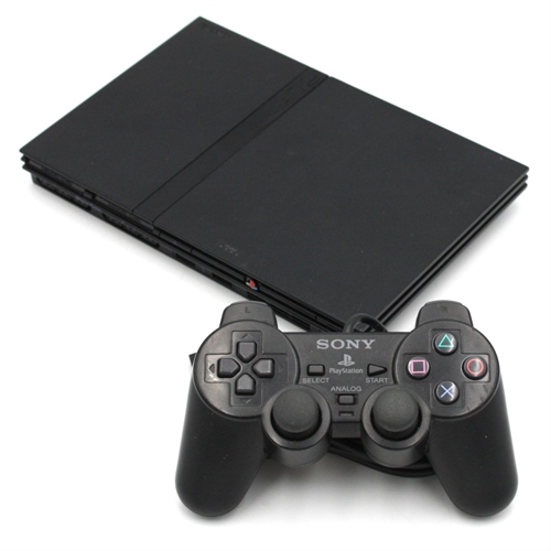 Playstation 2 - Slim - Sort - Konsol - SNR AC0609514 (B Grade) (Genbrug)